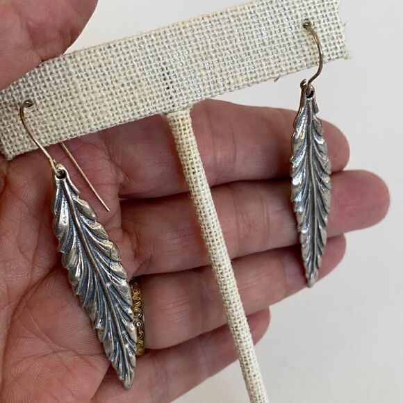 Lightweight Silver Feather Earrings  - Picture 1 of 5